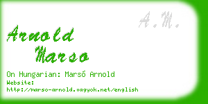 arnold marso business card