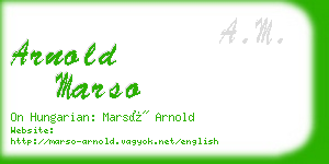 arnold marso business card